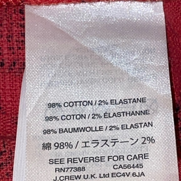 J. Crew Red with Black Elephant Print Cotton Stretch Shorts Style G2548 - Picture 5 of 5